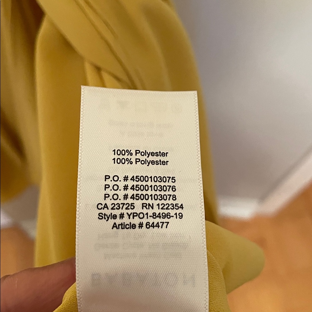 Babaton Mustard Yellow wrap dress size small - Picture 3 of 3